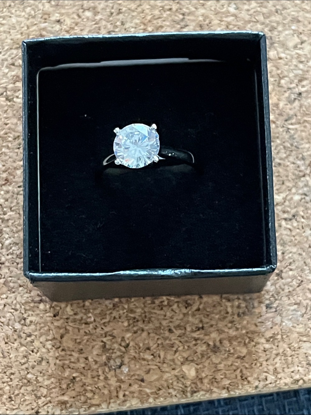 Classic 925 Silver Solitaire Ring with Moissanite Stone NWOT